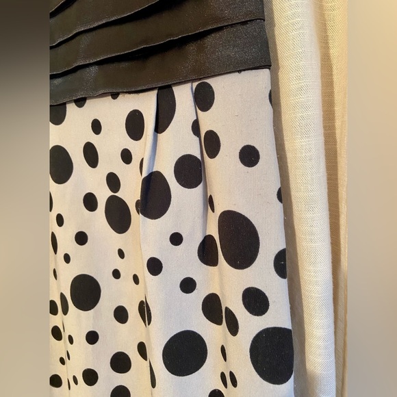 Black Grey Polk A Dot Retro Pinup Pencil Dress Bird Cage Hat Halloween Costume - Picture 5 of 16